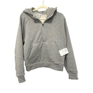 Athleta Easy Fleece Zip Hoodie Large Gray Sweatshirt NEW